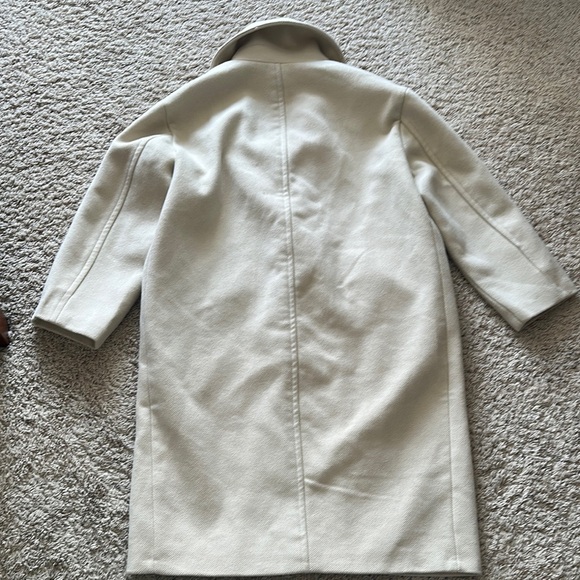 Zara Elegant Cream Wool Coat NWT Sz L - Picture 4 of 6
